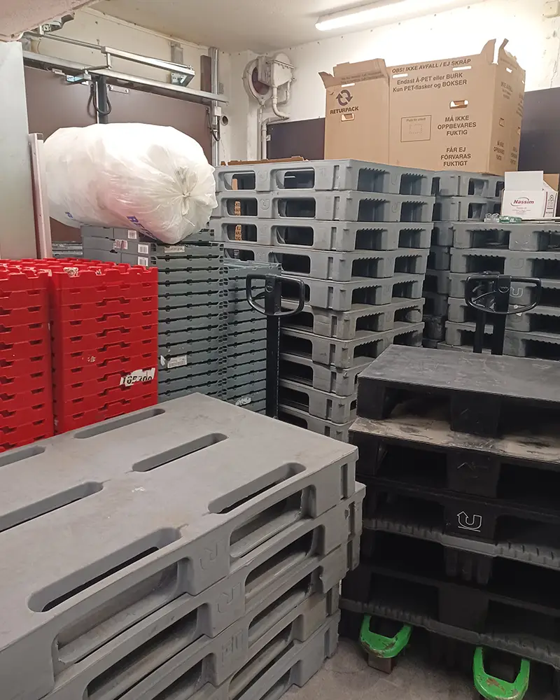 Fettavskiljar koppling blockerad av EU pallar